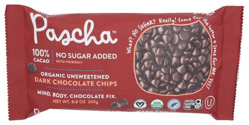 Pascha Chocolate Baking Chip Drk Unsweetened - 8.8 Oz (6 Units)