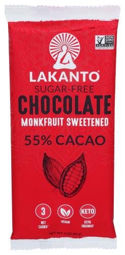 Lakanto Chocolate Bar 55% Sgr Free - 3 Oz (8 Units)