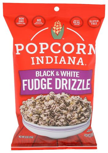 Popcorn Indiana Popcorn Drzld Chocolate Blk&White - 6 Oz (12 Units)