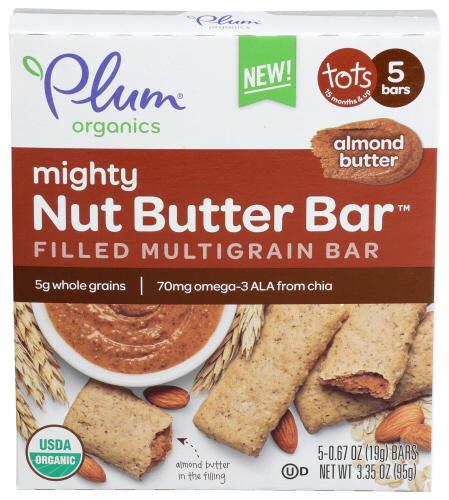 Plum Organics Bar Mghty Morn Almdnt Butter - 3.35 Oz (8 Units)