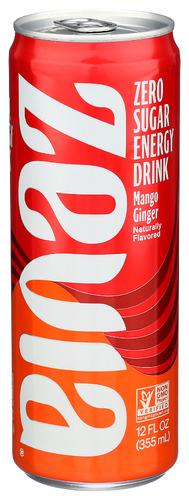 Zevia Energy Mango Gngr Zro Cal - 12 Oz (12 Units)