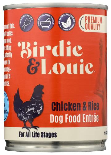Birdie And Louie Food Wet Dog Chicken Rice - 13 Oz (12 Units)