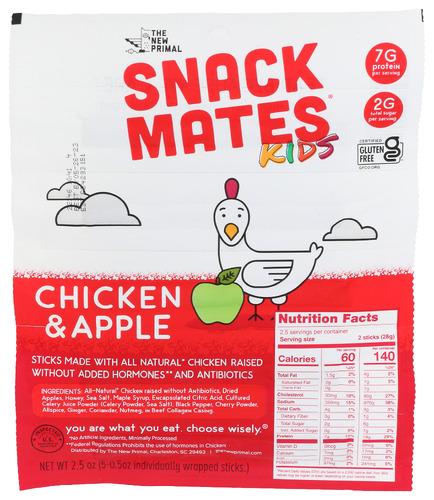 The New Primal Stick Chicken Apple Sm - 2.5 Oz (8 Units)