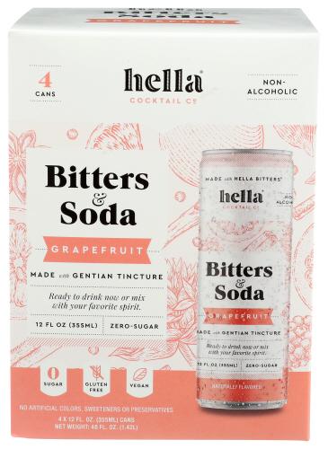 Hella Cocktail Soda Bitter Grpfrt 4Pk - 48 Oz (6 Units)