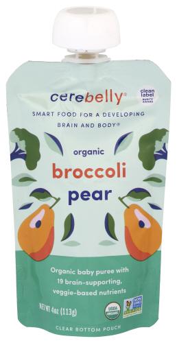 Cerebelly Puree Baby Broccoli Pear - 4 Oz (12 Units)