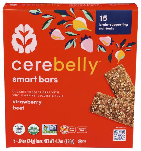 Cerebelly Bar Toddler Strawberry Beet - 4.2 Oz (6 Units)