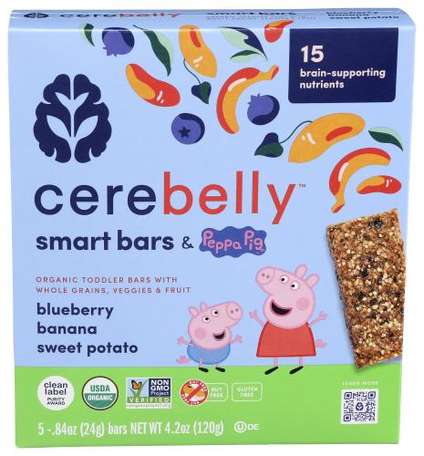 Cerebelly Bar Toddler Blberry Banan - 4.2 Oz (6 Units)