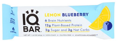 Iq Bar Bar Lemon Blueberry - 1.6 Oz (12 Units)