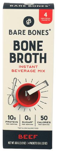 Bare Bones Bone Broth Beef Inst 4Ct - 2.12 Oz (8 Units)