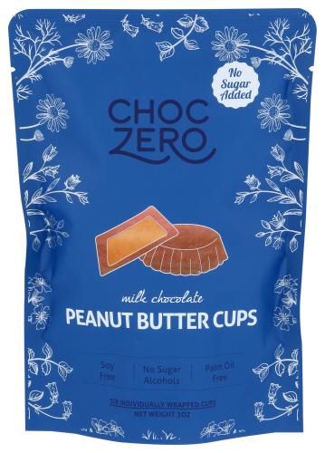 Choczero Cup Milk Chocolate Peanut Butter Sf - 3 Oz (12 Units)