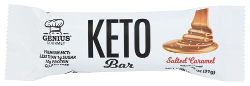 Genius Gourmet Keto Bars Bar Salted Caramel - 1.09 Oz (10 Units)