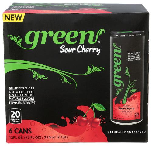 Green Cola Soda Green Sour Cherry 6Pk - 72 Fo (4 Units)