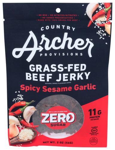 Country Archer Jerky Bf Spcy Sesame Garlic - 2 Oz (12 Units)