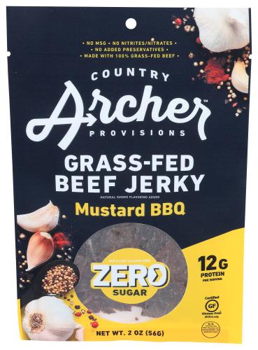 Country Archer Jerky Beef Mstrd Bbq Ns - 2 Oz (12 Units)