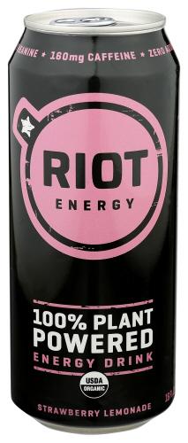 Riot Energy Drink Strwby Lmnade Organic - 16 Fo (12 Units)
