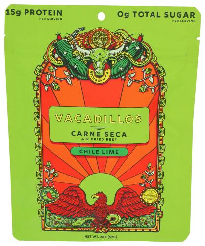 Vacadillos Jerky Carne Chile Lime - 2 Oz (8 Units)