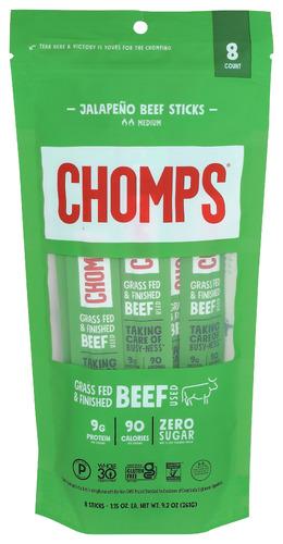 Chomps Sticks Jalapeno Beef - 9.2 Oz (8 Units)