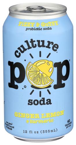 Culture Pop Soda Prebiotic Ginger Lmn - 12 Fo (12 Units)