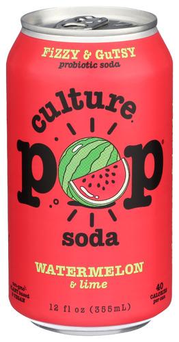 Culture Pop Soda Probiotic Watermelon - 12 Fo (12 Units)