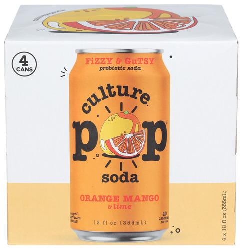 Culture Pop Soda Prbtc Orange Mango 4Pk - 48 Fo (6 Units)