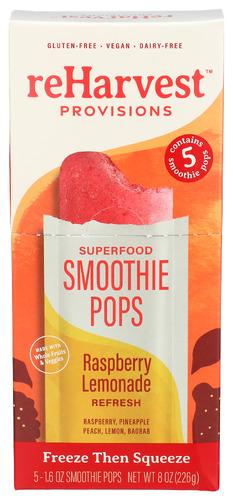 Reharvest Pops Rasp Lemonade 5Pc - 8 Oz (6 Units)