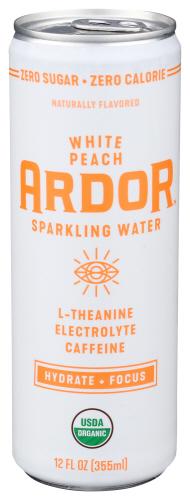 Ardor Organic Inc Water Sprkl White Peach - 12 Fo (12 Units)