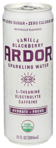 Ardor Organic Inc Water Sprkling Van Blkbrry - 12 Fo (12 Units)