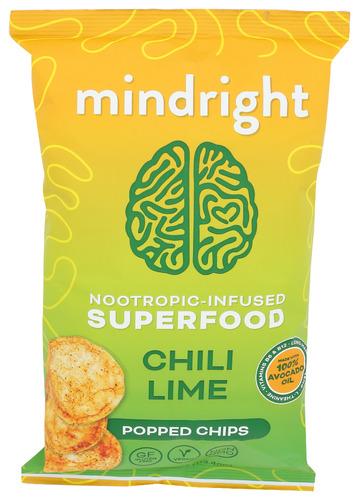 Mindright Chips Popped Chili Lime - 4 Oz (12 Units)