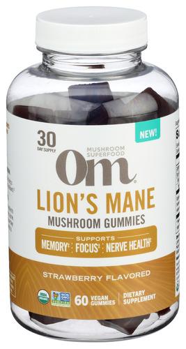 Om Mushrooms Lions Mane Gummies - 60 Ea (1 Units)