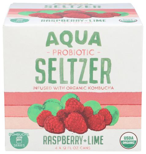 Aqua Seltzer Seltzer Raspberry Lm 4Pk - 48 Fo (6 Units)
