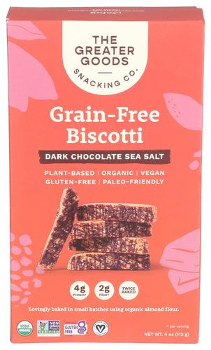 The Greater Goods Snacking Co Biscotti Drk Chocolate Sea Salt - 4 Oz (7 Units)