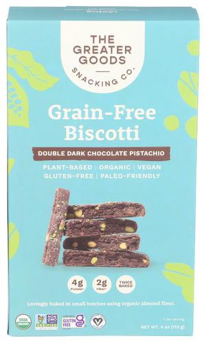 The Greater Goods Snacking Co Biscotti Drk Chocolate Pistachio - 4 Oz (7 Units)