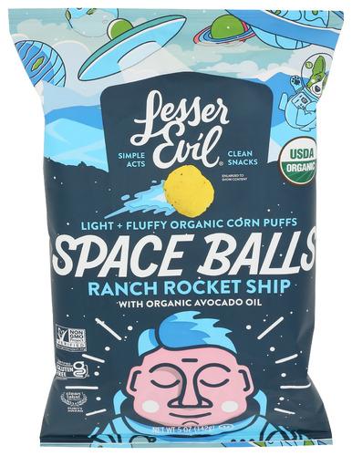 Lesser Evil Snack Space Balls Ranch - 5 Oz (6 Units)