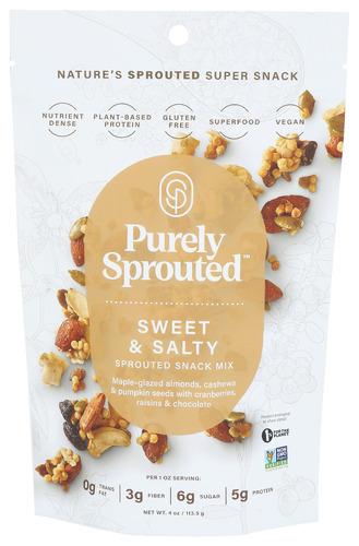 Purely Sprouted Mix Snack Sweet Salty - 4 Oz (6 Units)