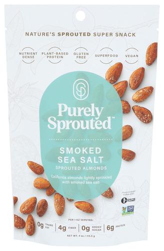 Purely Sprouted Almonds Smoked Sea Salt - 4 Oz (6 Units)