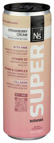 Nirvana Super Seltzer Rtd Strawberry Crm - 12 Fo (12 Units)