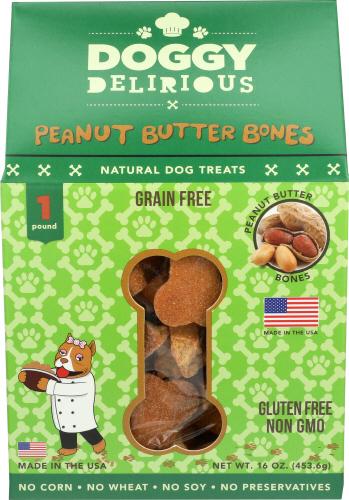 Doggy Delirious Dog Bone Grn Free Pb - 16 Oz (6 Units)