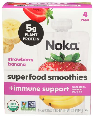Noka Smoth Strawberry Bna 4P Organic - 16.9 Oz (6 Units)