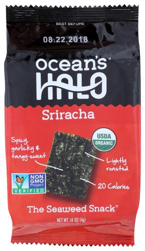 Oceans Halo Seaweed Snk Pk Sriracha - 0.14 Oz (12 Units)
