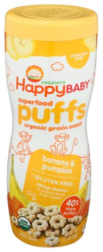 Happy Baby Puff Banana & Pmpkn Organic - 2.1 Oz (6 Units)