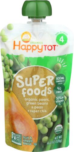 Happy Tot Sprfds Grnbns Pears&Peas Organic - 4.22 Oz (16 Units)