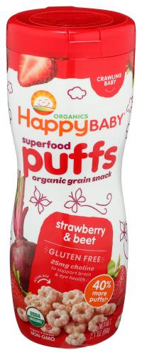 Happy Baby Puff Strawberry & Beet Organic - 2.1 Oz (6 Units)