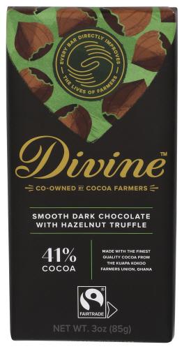 Divine Chocolate Chocolate Bar Drk Hzlnt Trffle - 3 Oz (12 Units)