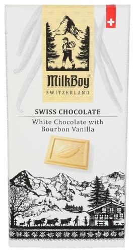 Milkboy Swiss Chocolates Bar Chocolate White Bourbn Van - 3.5 Oz (10 Units)
