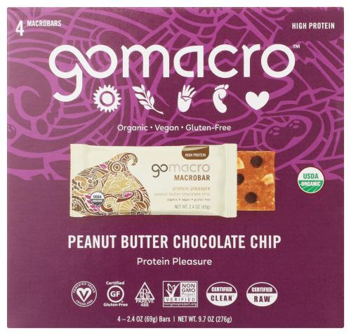 Gomacro Bar Pb Chc Chp 4Ct Organic - 9.6 Oz (7 Units)