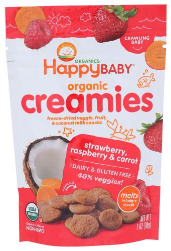 Happy Baby Creamies Strawberry Raspberry Crrot - 1 Oz (8 Units)