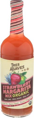Tres Agaves Mix Margarita Strawberry Organic - 33.8 Fo (12 Units)