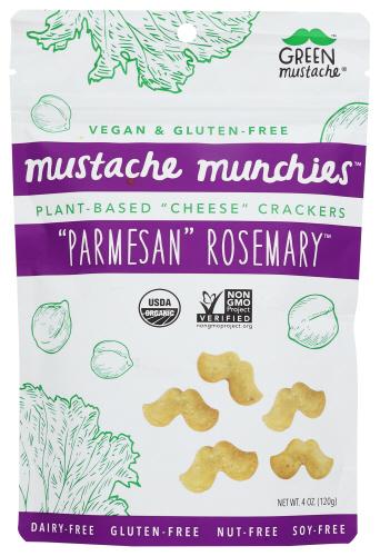 Green Mustache Crackers Parm Rsmry - 4 Oz (8 Units)