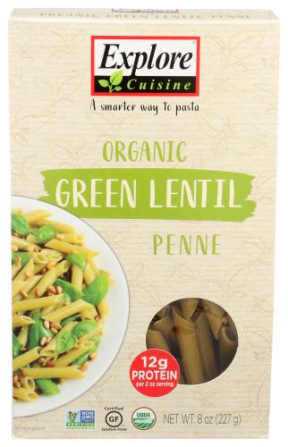 Explore Cuisine Pasta Green Lentil Penne - 8 Oz (6 Units)