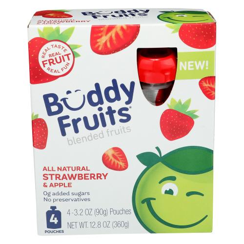 Buddy Fruits Pouch Fruit Strawberry 4Pk - 12.8 Oz (6 Units)